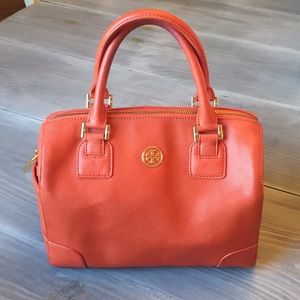 Tory Burch Robinson Satchel in Orange 